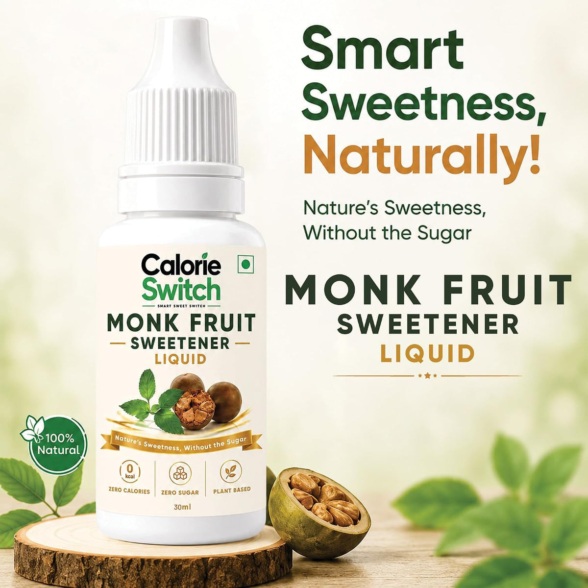 Calorie Switch Monk Fruit Drops | Plant Based Monk Fruit Sweetner